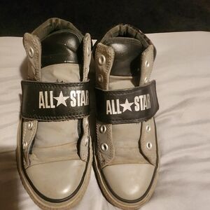Converse All Star grey leather tennis shoes